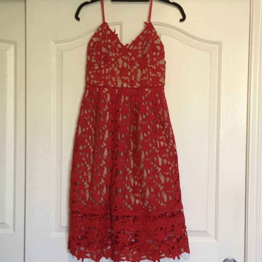 Brand new Red Floral cocktail dress, never worn.